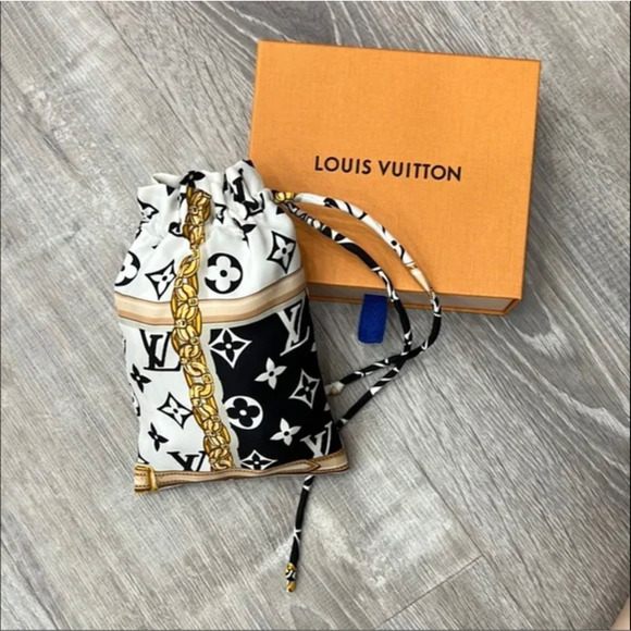 Louis Vuitton Black/White Monogram Silk Cosmetic Bag - Picture 6 of 6